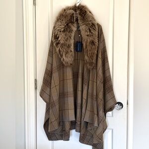 NWT Ralph Lauren Cape with Fur Collar